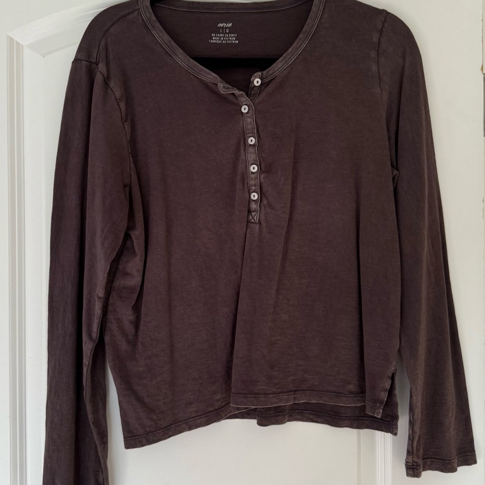 Aerie Women's Button Down Shirt - Charcoal